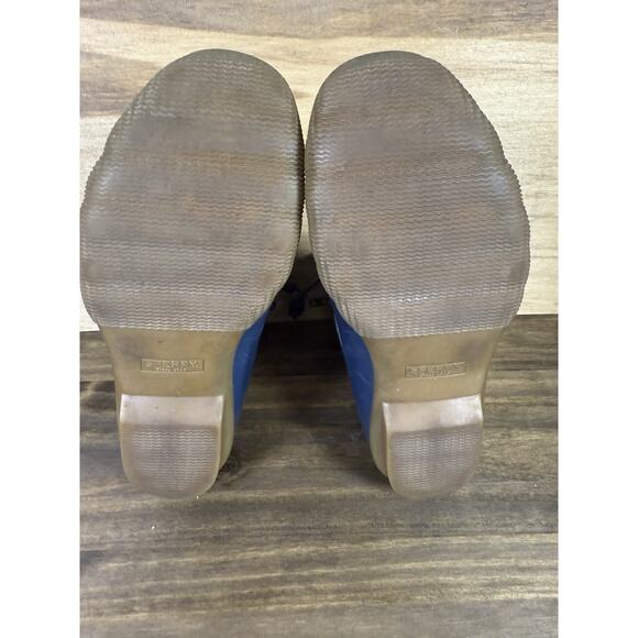 Sperry Duck Boots Womens Size 7 Saltwater Blue Wool Lace Up Ankle Top - Picture 10 of 11